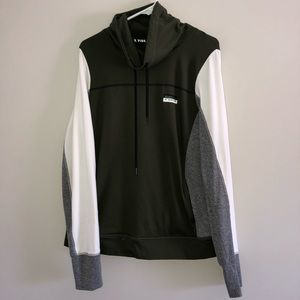 PINK Army Green Cinch Sweatshirt